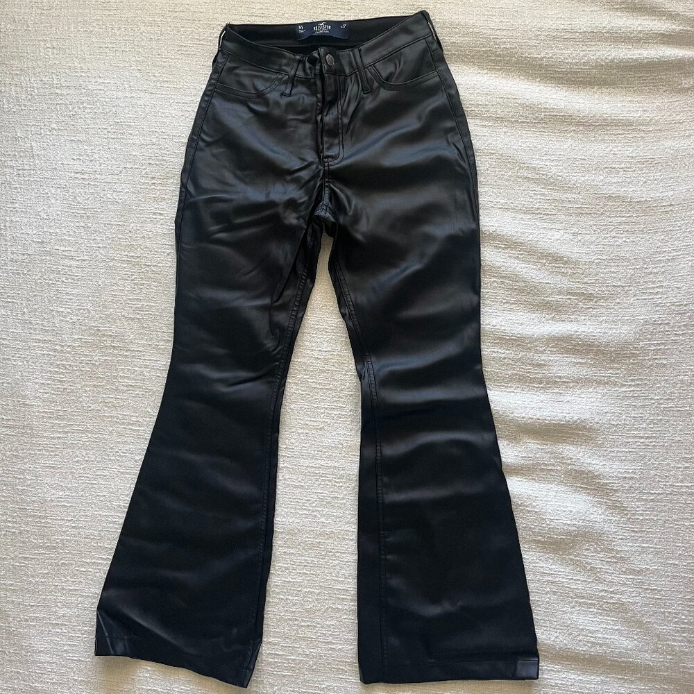 Hollister High-Rise Vegan Leather Flare Pants